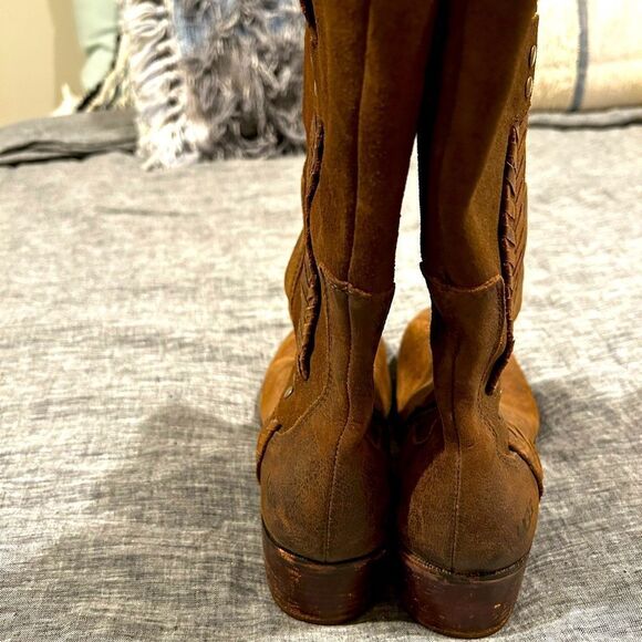 UGG Jaspan Mid-Calf Chocolate Brown riding Leather Boot Size 8.5 excelle… - Picture 9 of 14